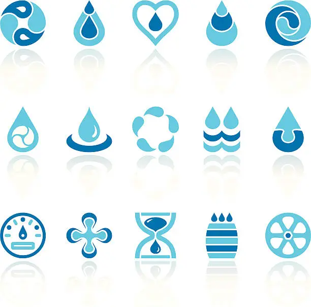Vector illustration of water recycling symbols