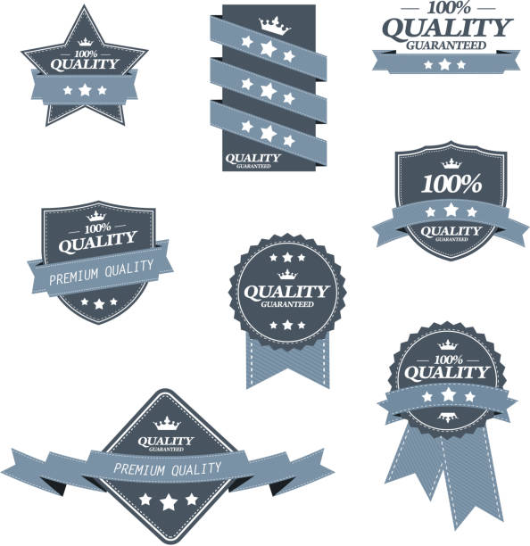 Quality labels vector art illustration