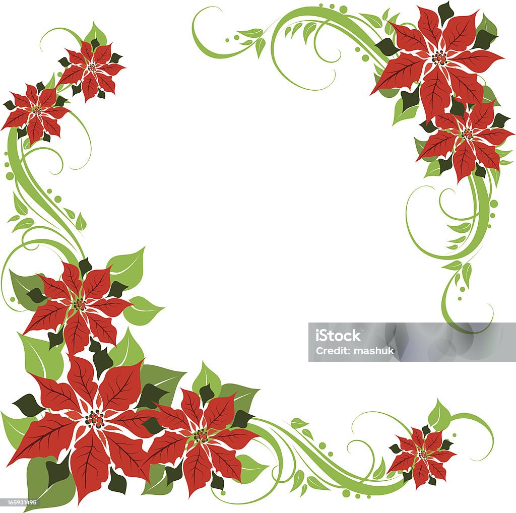 poinsettia design floral - Vetor de Arte e Artesanato - Assunto royalty-free