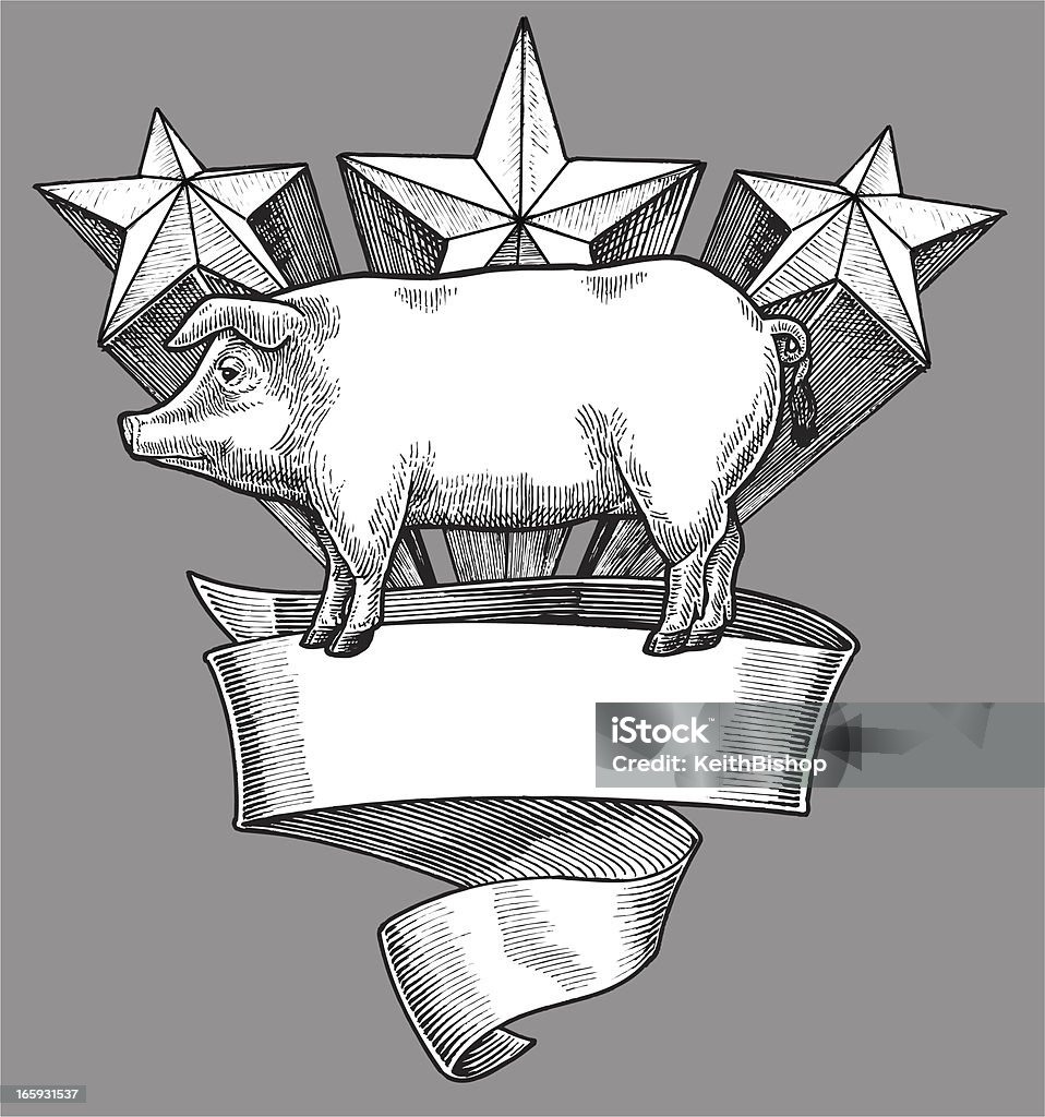 Churrasco de Porco prêmio Banner fundo com estrelas - Vetor de Animal royalty-free