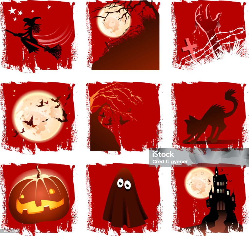halloween sylwetka zestaw - Grafika wektorowa royalty-free (Halloween)