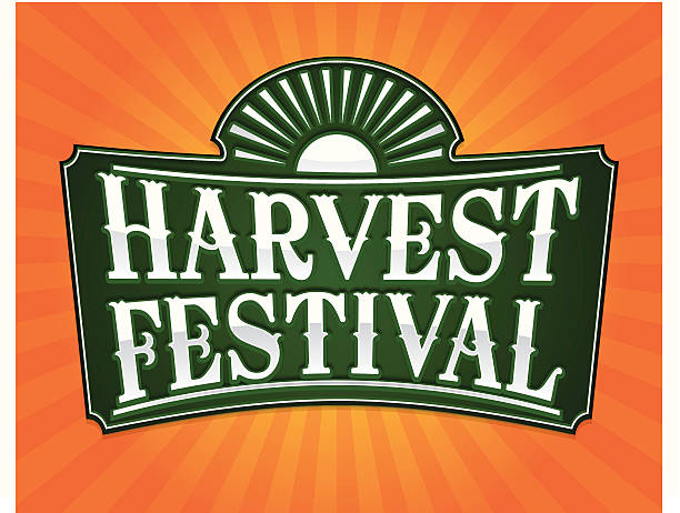 harvest festival flier harvest festival text graphic harvest festival stock illustrations