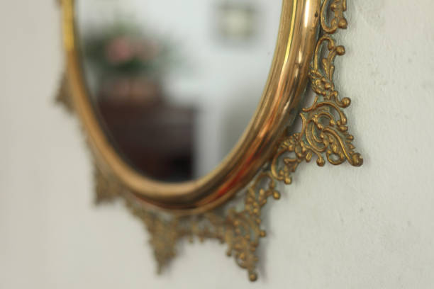 istock the old vintage mirror in the form of circle 1659315825