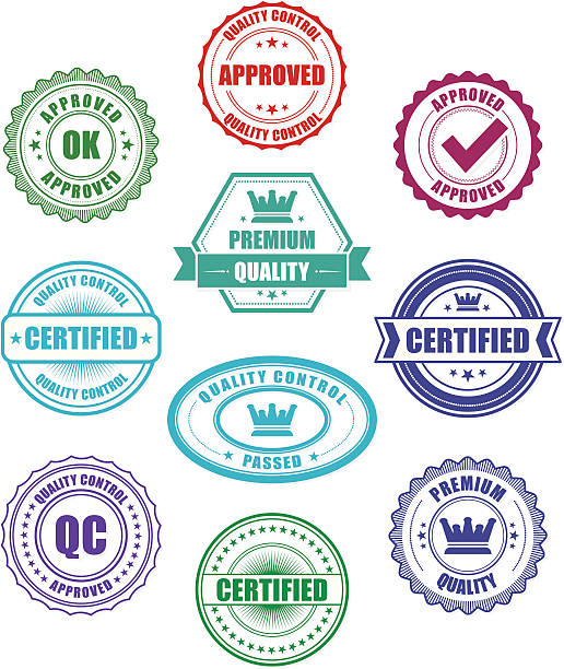 illustrations, cliparts, dessins animés et icônes de contrôle de la qualité des badges - seal of approval