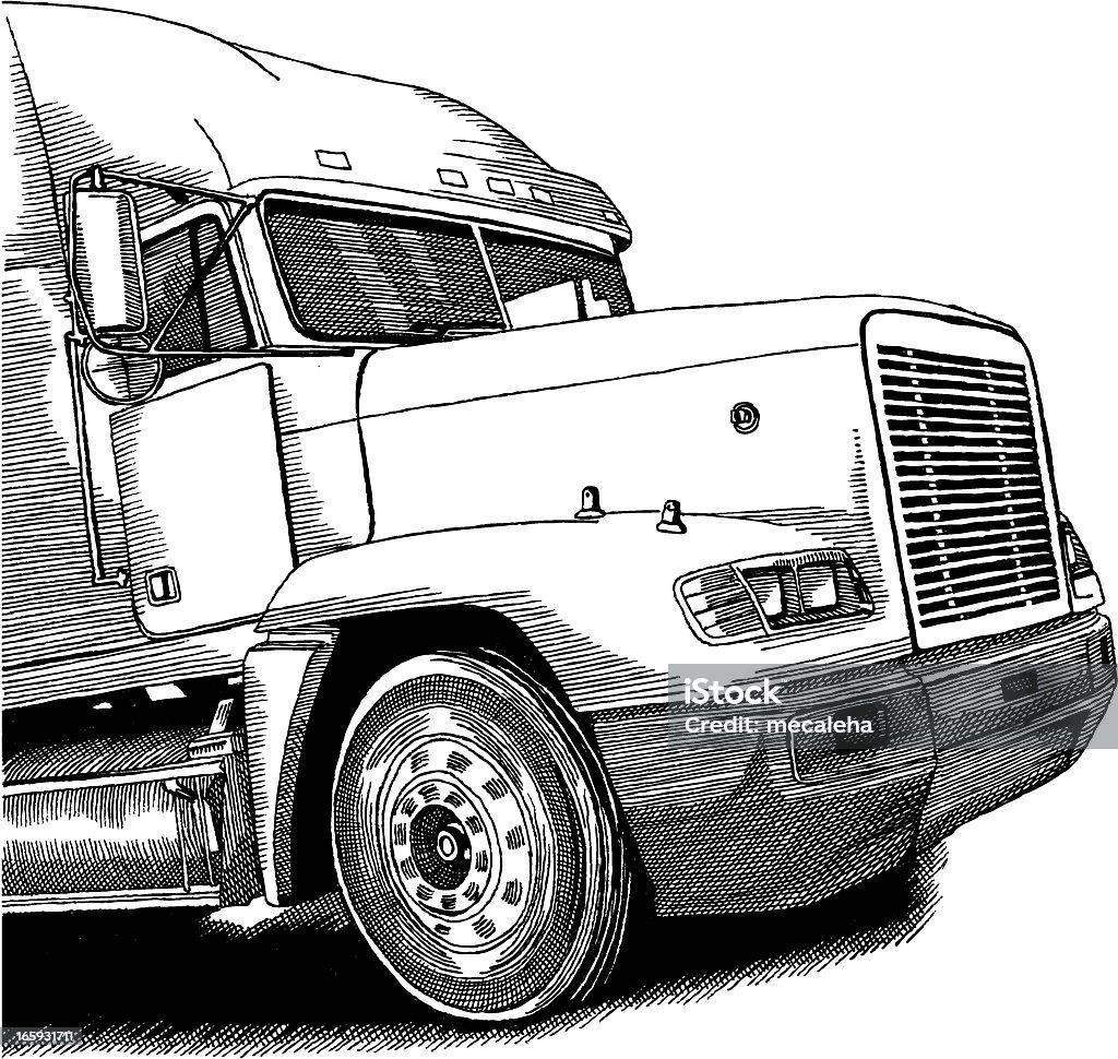 Truck Stock Illustration - Download Image Now - Black And White, Black  Color, Commercial Land Vehicle - iStock