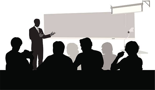 강의 - lecture hall silhouette classroom professor stock illustrations