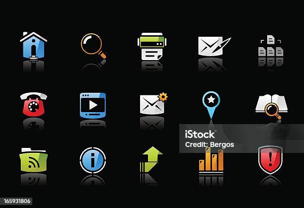 Odissey Web Navigate Icons Stock Illustration - Download Image Now - Black Background, Book, Coordination