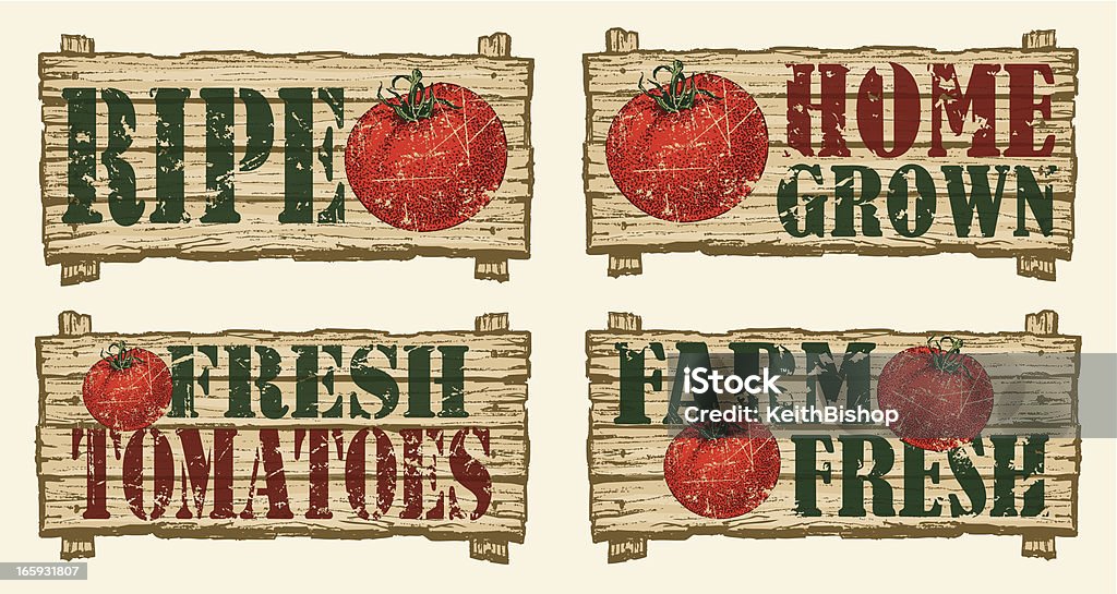 Tomate panneaux-Farmers Market - clipart vectoriel de Signalisation libre de droits
