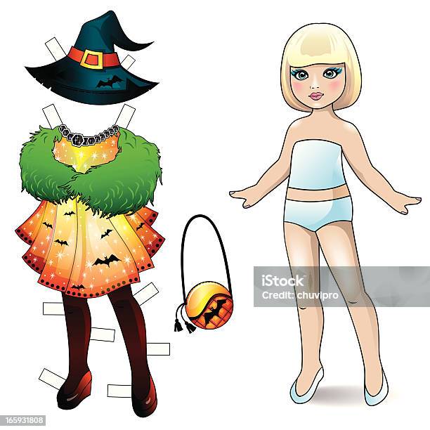 Bambola Di Carta Collezione Halloween - Immagini vettoriali stock e altre immagini di Abbigliamento - Abbigliamento, Accessorio personale, Adulto