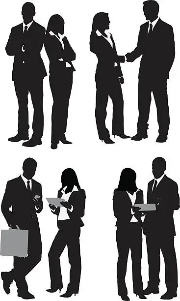 Vector illustration of Multiple images of business people