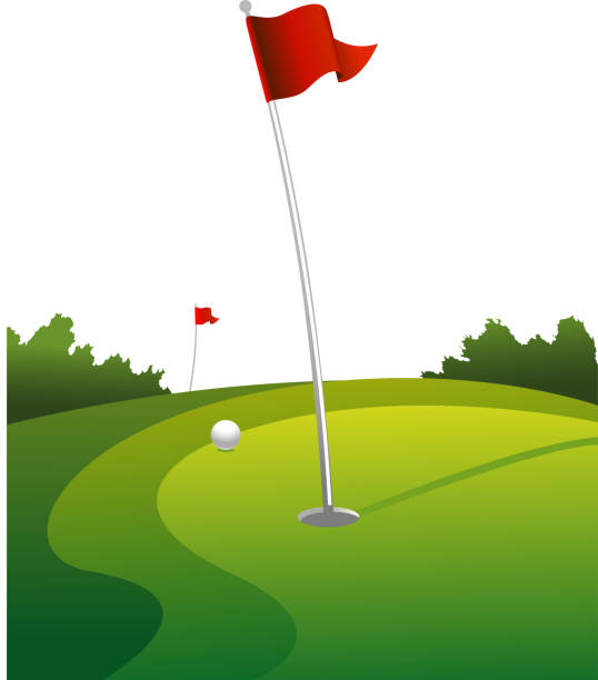 ilustrações, clipart, desenhos animados e ícones de fundo de campo de golfe - golf flag putting green sport