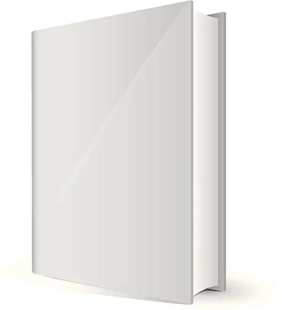 Vector illustration of White book with blank front cover