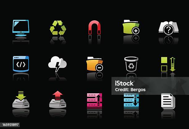 Odissey Implementator Icons Stock Illustration - Download Image Now - Basket, Black Background, Book