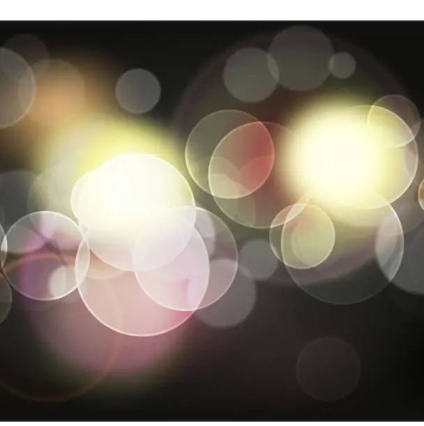 Vector illustration of Montage of various sized circles dispersing colored lights