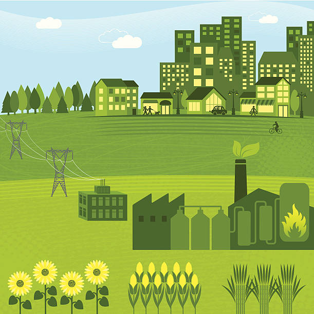 illustrazioni stock, clip art, cartoni animati e icone di tendenza di bioenergy - combustibile biologico illustrazioni