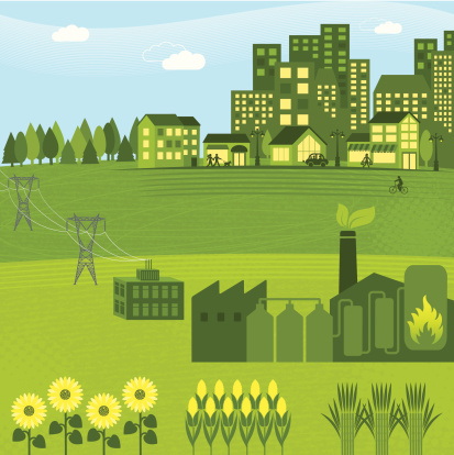 Illustration of a green bio energy graphic