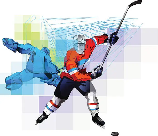 Vector illustration of Hockey composition
