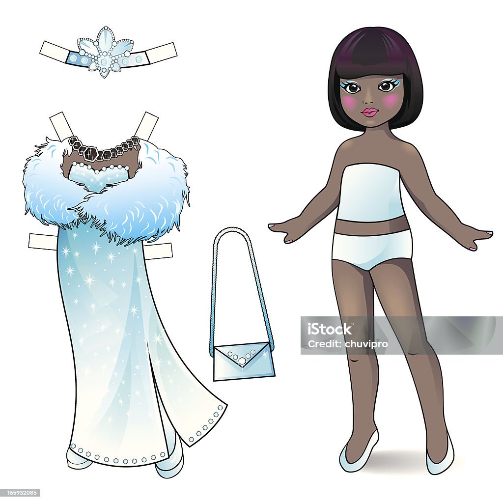Paper doll. Princess collection. Paper doll with dress and accessories.  Eps 10.  This file contains gradient fills & transparency effects. Princess stock vector