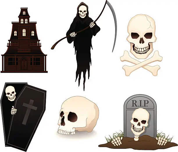 Vector illustration of Halloween Items