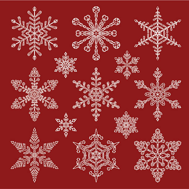 ilustraciones, imágenes clip art, dibujos animados e iconos de stock de snowflakes - intricacy snowflake pattern winter