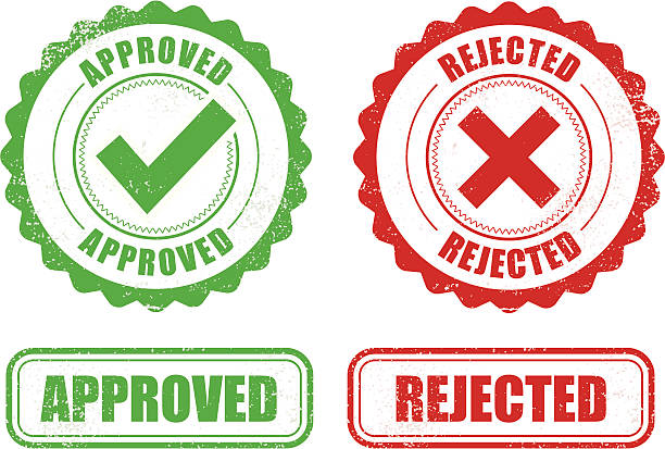 Approved Rejected stamps vector art illustration