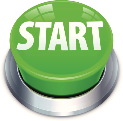 Big green start button illustration. Layered and grouped. Download includes EPS 10 and hi-res jpeg files.