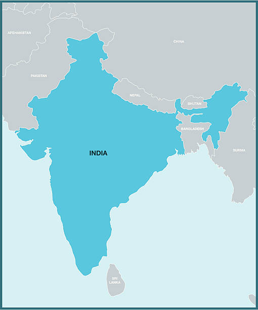 インドと周辺マップ - india map cartography pakistan点のイラスト素材／クリップアート素材／マンガ素材／アイコン素材