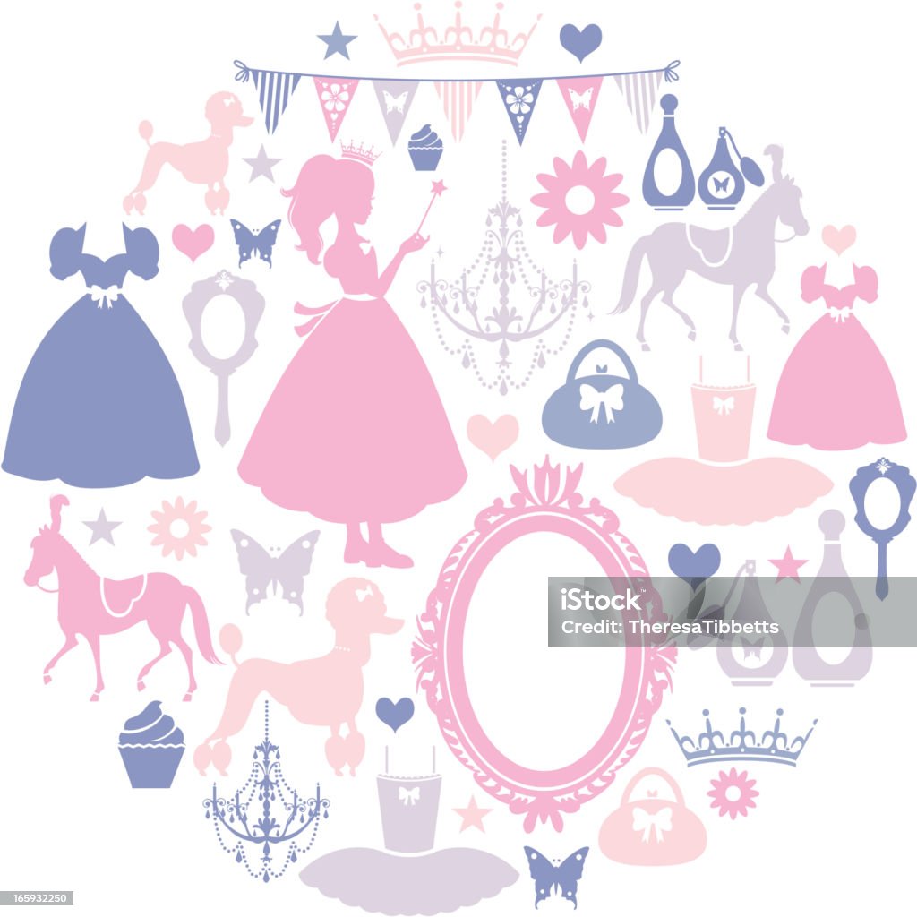 Girls Icon Set A set of icons for girls. See below for the boys version.  Princess stock vector