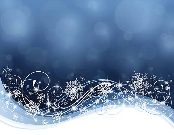 Vector illustration of Snowflake Swirl Background