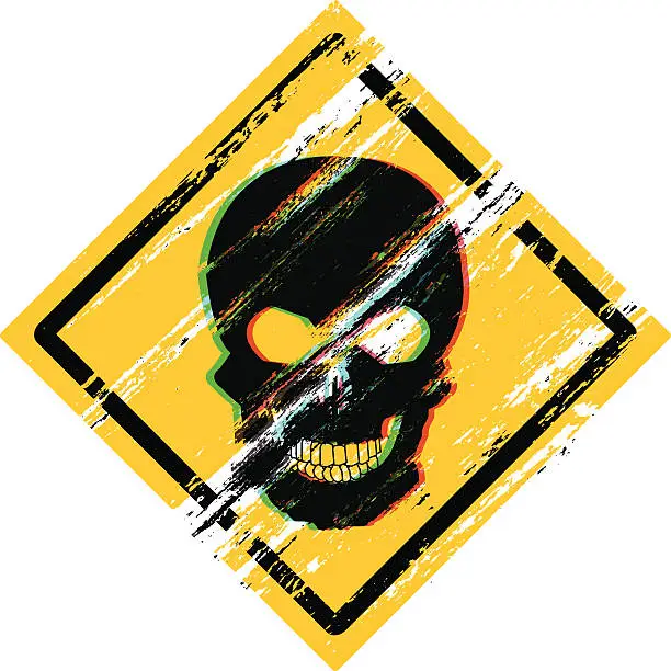 Vector illustration of Grunge Sign | Skull