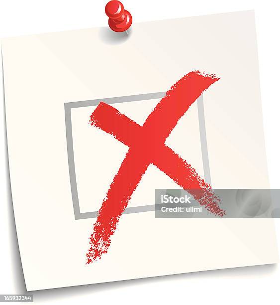A Huge Red X Mark On A Piece Of Paper Stock Illustration - Download Image Now - Cross Shape, Drawing - Activity, Brush Stroke