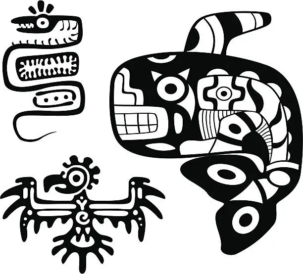 Vector illustration of Aztecs art