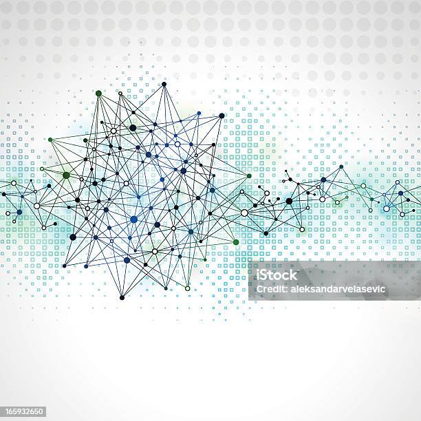 Rete Astratto Sfondo - Immagini vettoriali stock e altre immagini di Dati - Dati, Line Art, Astratto