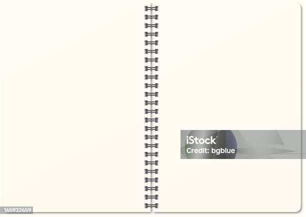 An Opened Notebook That Is Blank Stock Illustration - Download Image Now - Spiral Notebook, Vector, Spiral