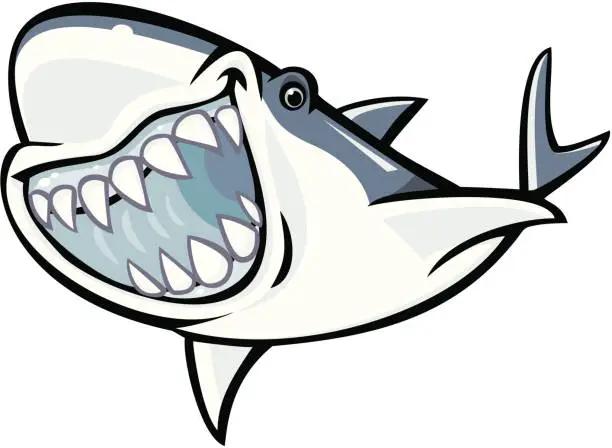 Vector illustration of Sea creatures, shark