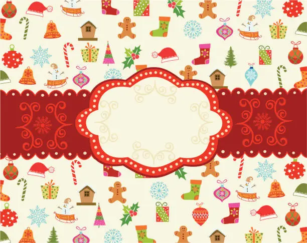 Vector illustration of Christmas frame .