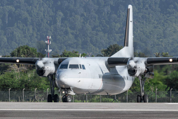 istock Military support aircraft aligning on the runway 1659332645