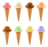 Eight ice cream cones