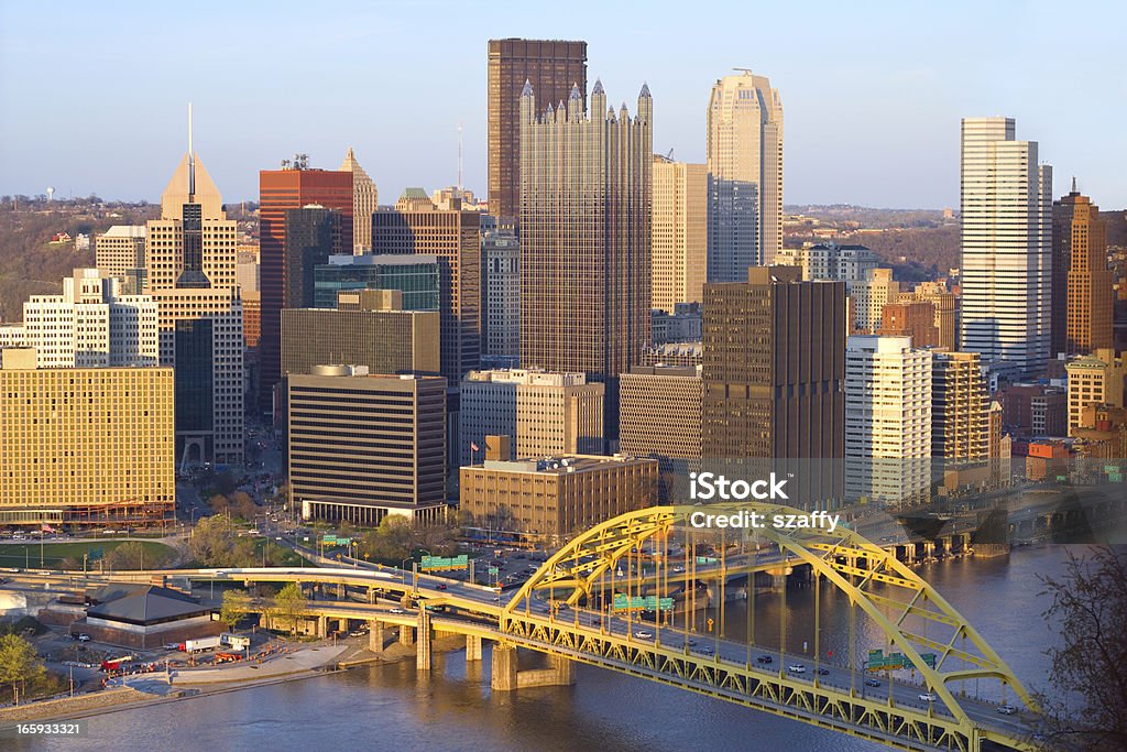 Pittsburgh, Pennsylvania, USA Cityscape of Pittsburgh, Pennsylvania, USA Fort Pitt Bridge Stock Photo