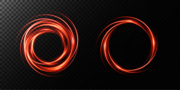 istock Portal and frame, abstract light lines of movement and speed. Red color, light ellipse. Bright galaxy. Glowing podium. Space tunnel. Light everyday glowing effect. semicircular wave, light whirlwind 1659353743