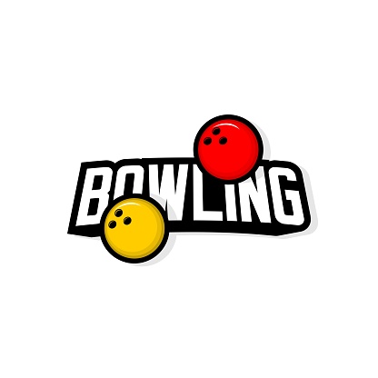 bowling sports logo vector on white background