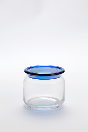 empty glass jar isolated on white with clipping path