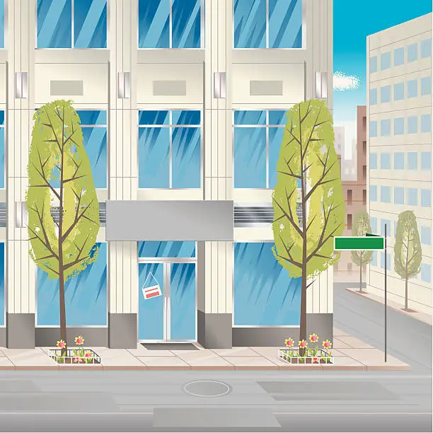 Vector illustration of Street Corner