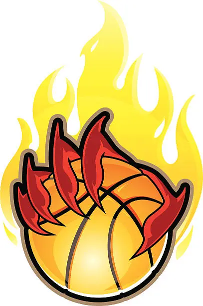 Vector illustration of Demon Hands Basketball