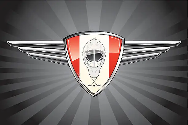 Vector illustration of Hockey Emblem in background