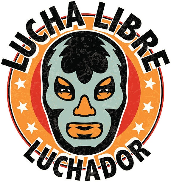 ilustraciones, imágenes clip art, dibujos animados e iconos de stock de lucha libre mexicana luchador - wrestling