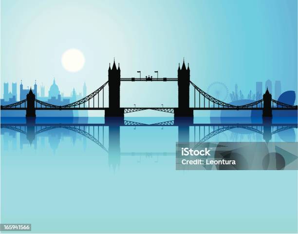 Ilustración de Puente De La Torre De Londres y más Vectores Libres de Derechos de Londres - Inglaterra - Londres - Inglaterra, Noche, Panorama urbano