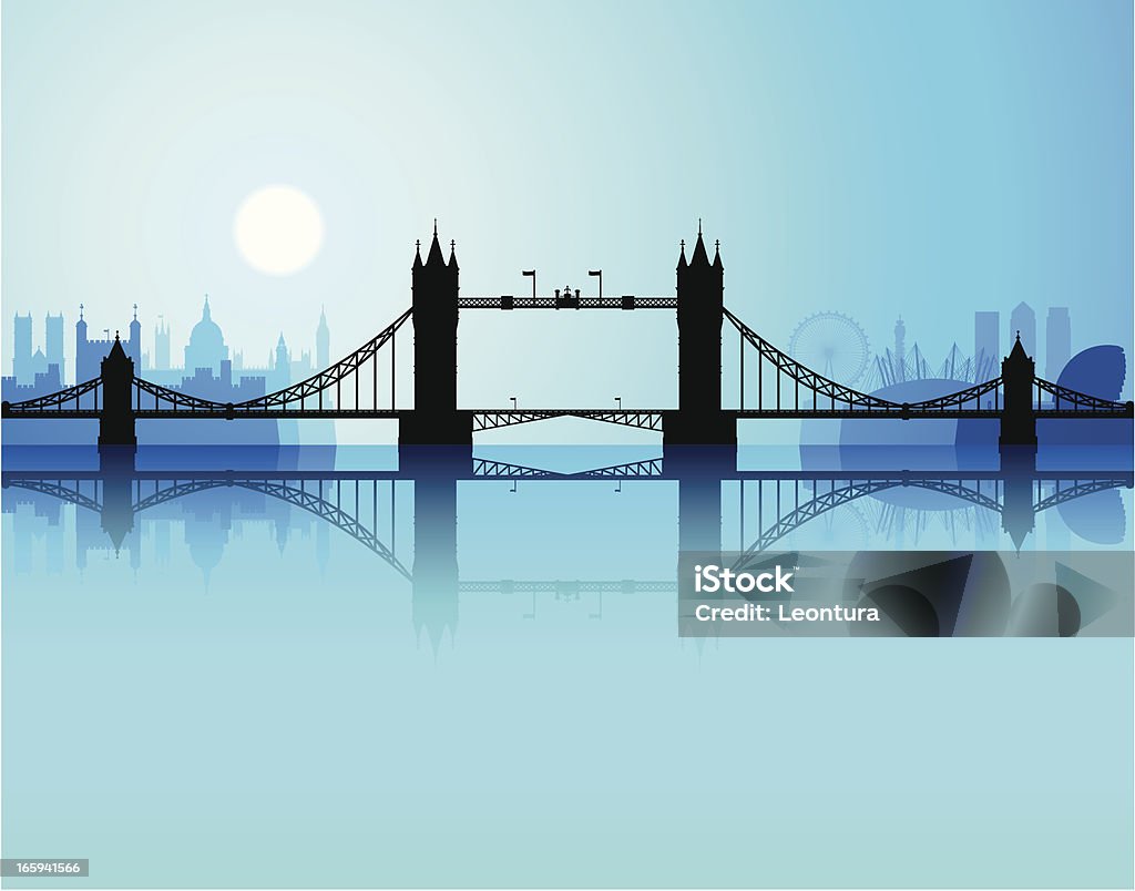 Tower Bridge de Londres - clipart vectoriel de Horizon urbain libre de droits