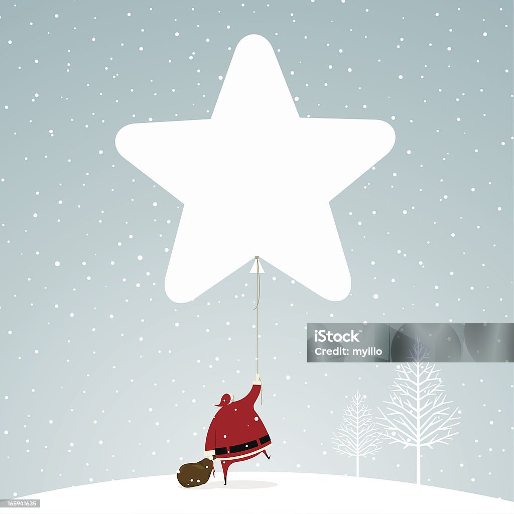 Natal Papai Noel neve star snowing ilustração em vetor - Vetor de Natal royalty-free