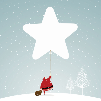 istock Christmas time santa claus star snowing snow illustration vector 165941635